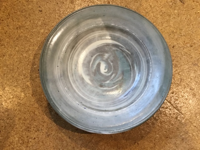 Studio bowl, swirly porcelain?,B inside D mark 82000710