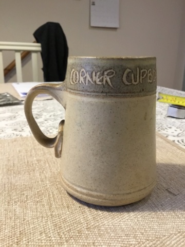 Studio mug, Winchcombe pub, PP mark - Polperro Pottery?  875cf510