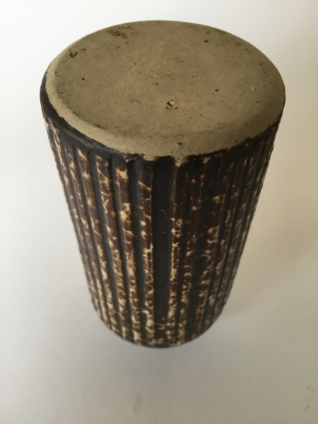 Stoneware fluted Bottle Vase, thrown or moulded? No mark 92e89f10