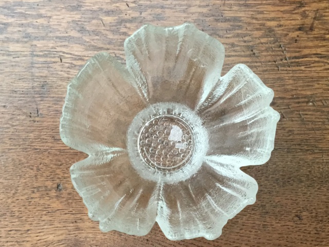 Glass bowl, flower petal design, British ? Scandi?  967a9610