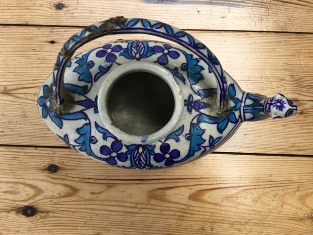 Middle Eastern blue flower water pot - Iznik Pottery Turkey 99a5d910