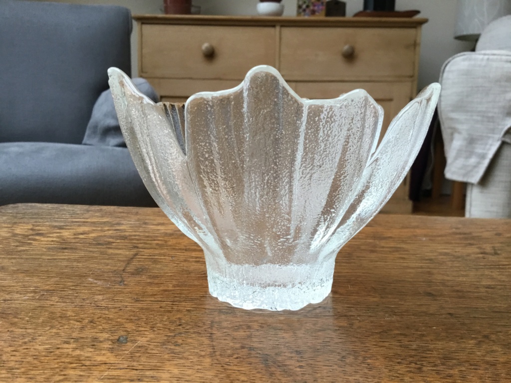 Glass bowl, flower petal design, British ? Scandi?  9cb33310
