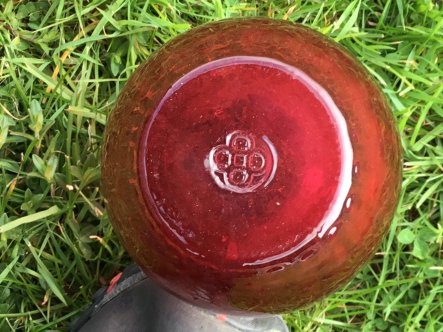 cranberry glass vase moulded or impressed quatrefoil mark on base 9d483110