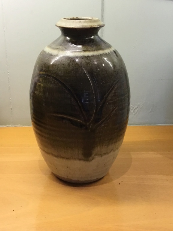 Studio vase, green glaze, SM mark 9d937110