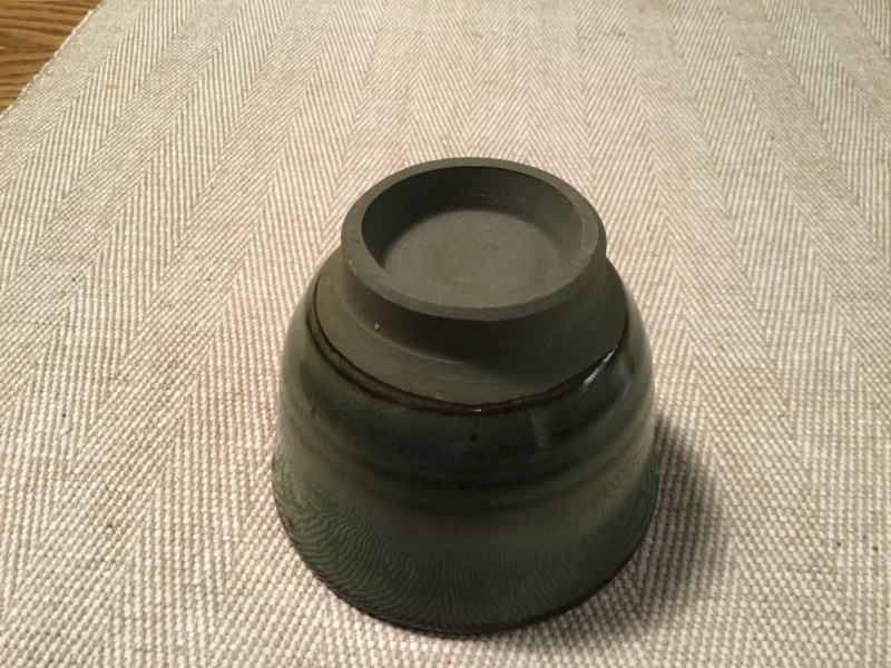 Oriental Studio tea bowl, green glazes, grey clay,  B11cbb10