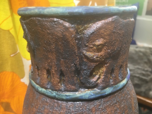 Hand built studio elephant vase, W or B mark  C0631810