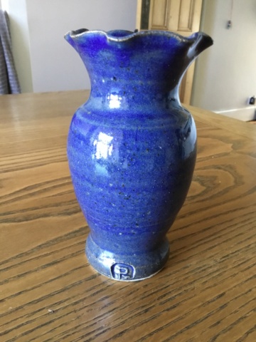 Blue stoneware studio vase P or PT mark - Patrick Taylor C2223210
