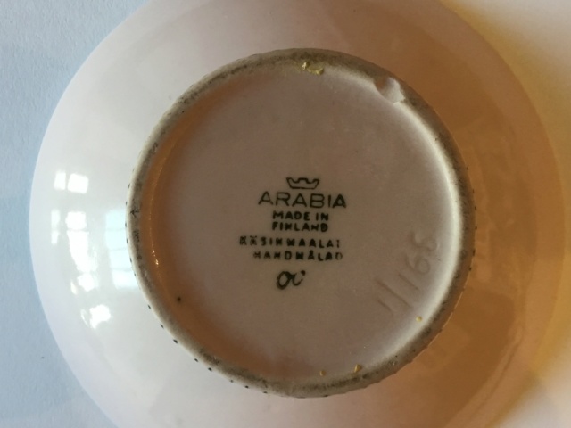 Arabia, Finland striped bowl or Vase Db4d9e10