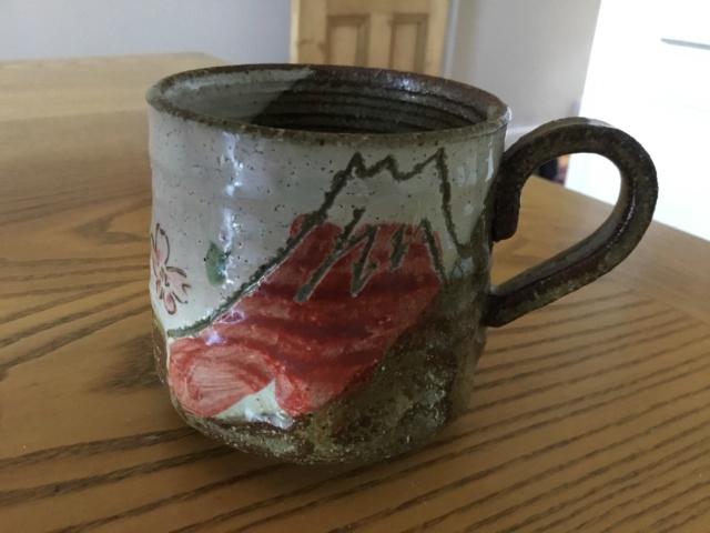 Studio stoneware mug, mountain and flowers decor E1a19f10