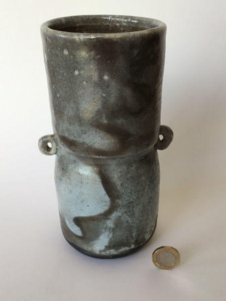 Studio raku 2-handled vase, Hammo 93, Hanno, Haimo E2234d10