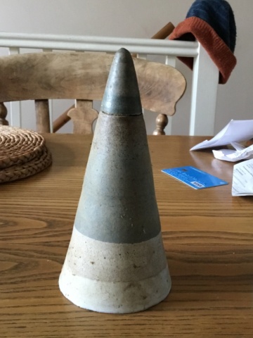 Cone shaped lidded vessel, studio stoneware E7ae4b10
