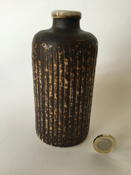 Stoneware fluted Bottle Vase, thrown or moulded? No mark F5f3d710