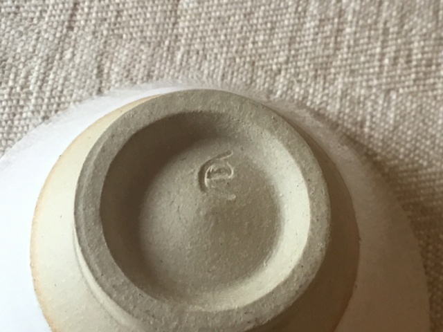 Small studio stoneware bowl, marked e?  Fa3e6310