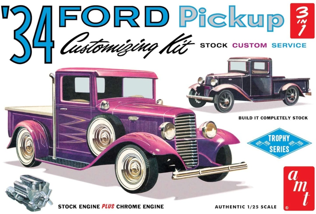 1/25 Ford B truck 1934 scratch + pieces AMT 718g-111