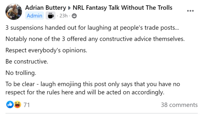 NRL Fantasy 2023 Part 36 - At the going down of the sun - Page 21 Butter14