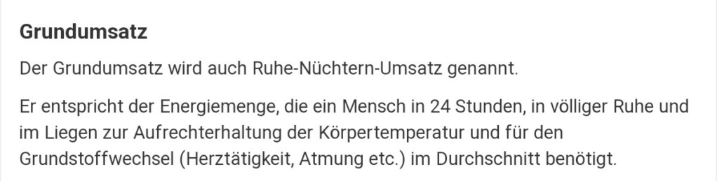 Benötigte Energie zum Leben Screen39