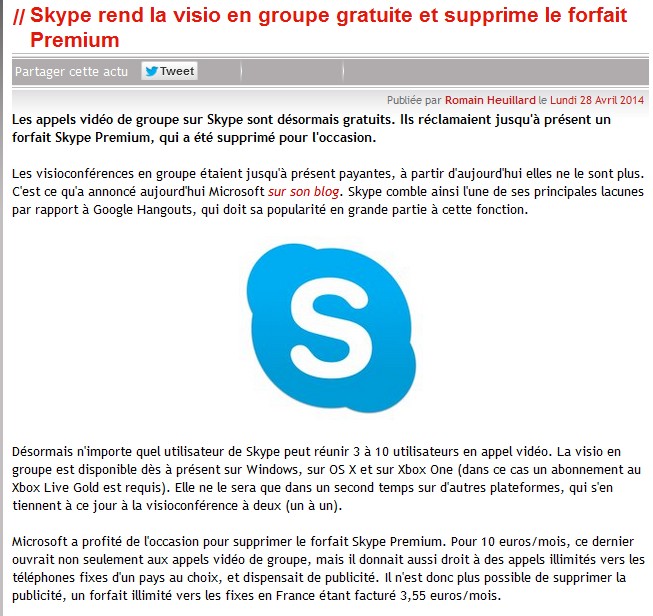 Nouveau avec Skype Groupe10