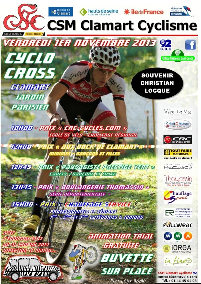 Organisation Cyclo Cross Clamart le Vendredi 1er Novembre Affich10