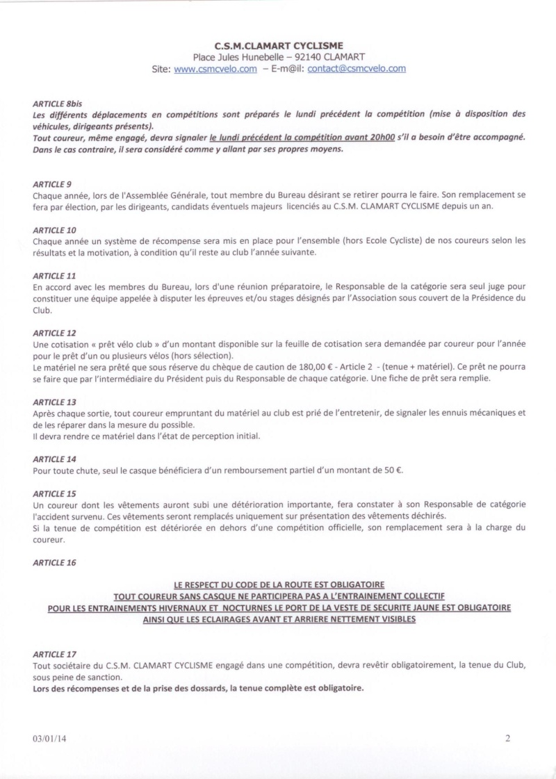 Réglement Intérieur CSM Clamart Cyclisme 92 - 2014 - Image_11