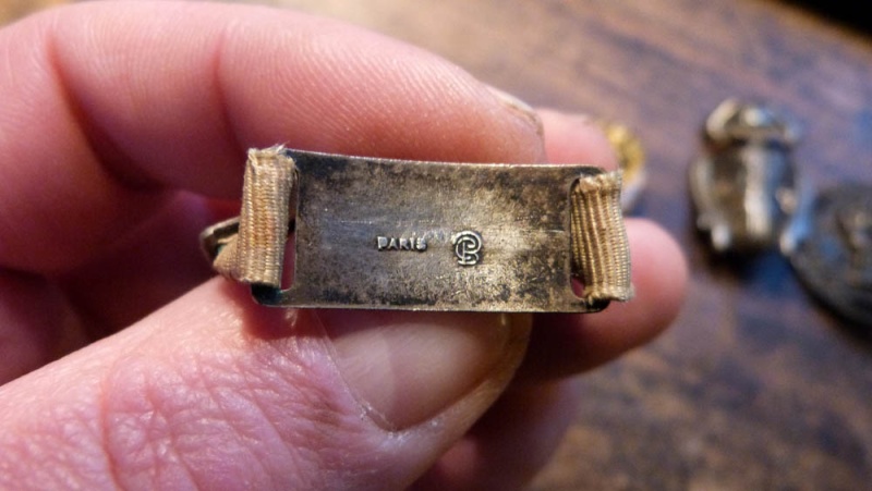 Bracelet enfant ( ? ) tissu  argent et emaux 1920 P1120416