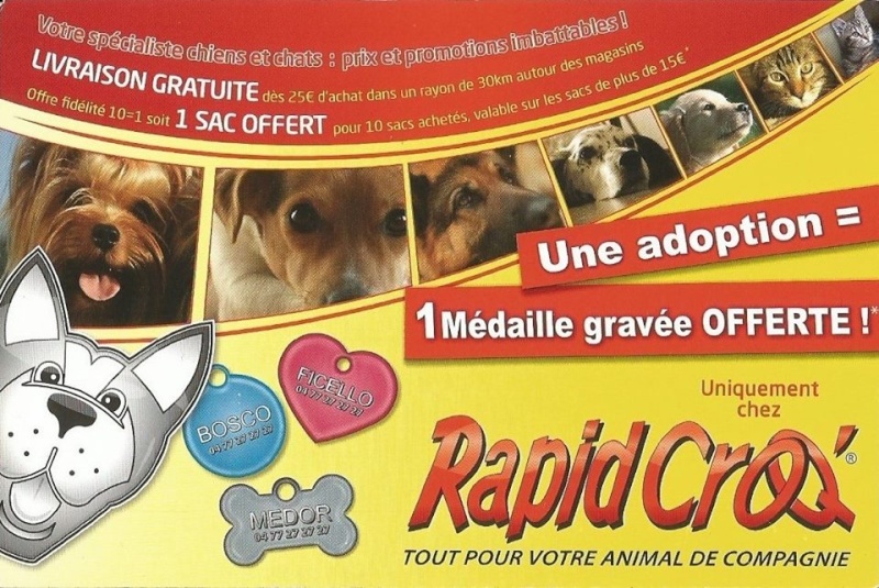 Rapid Croc offre une médaille aux chiens adoptés à l'adap Medail10