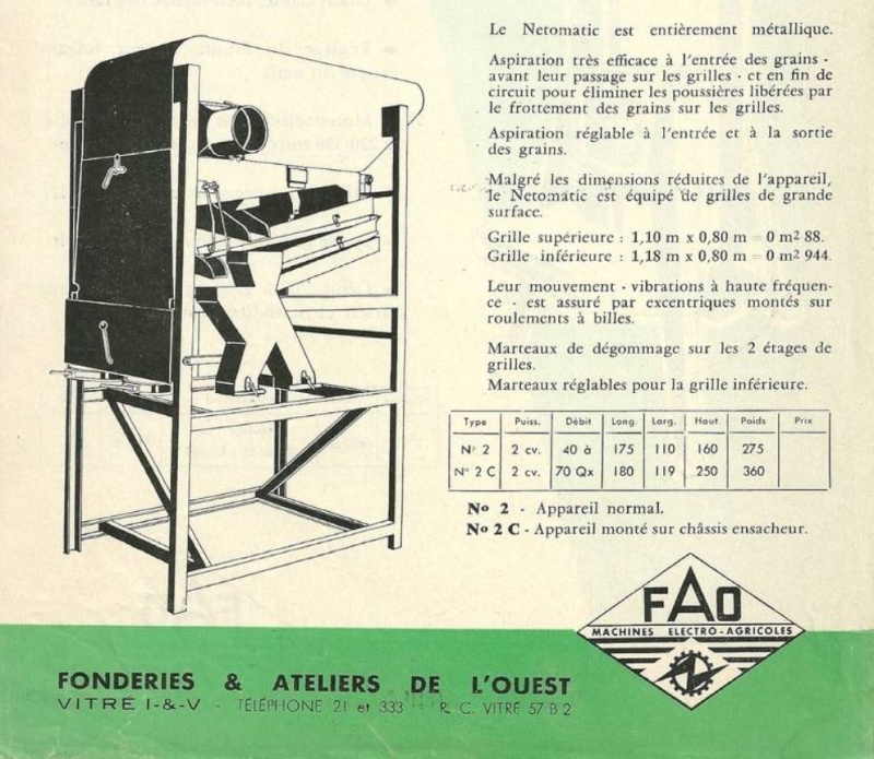 Fonderies & Ateliers de l'Ouest : le matériel de la ferme Capt2405