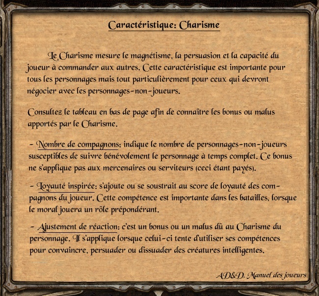 Caractristiques Charis10
