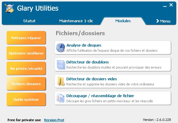 Logiciel Glary Utilities - Outil de maintenance - Nettoyeur Captur22