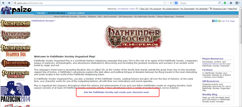 [Tutoriel] Créer votre compte Paizo et enregistrer vos personnages Tuto310