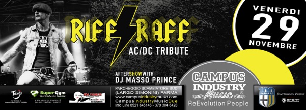 Venerdì 29.11 @Campus Industry - Riff Raff Band (Tributo AC/DC) + DJ SHOW LAMASSOPRINCE Flyer_10