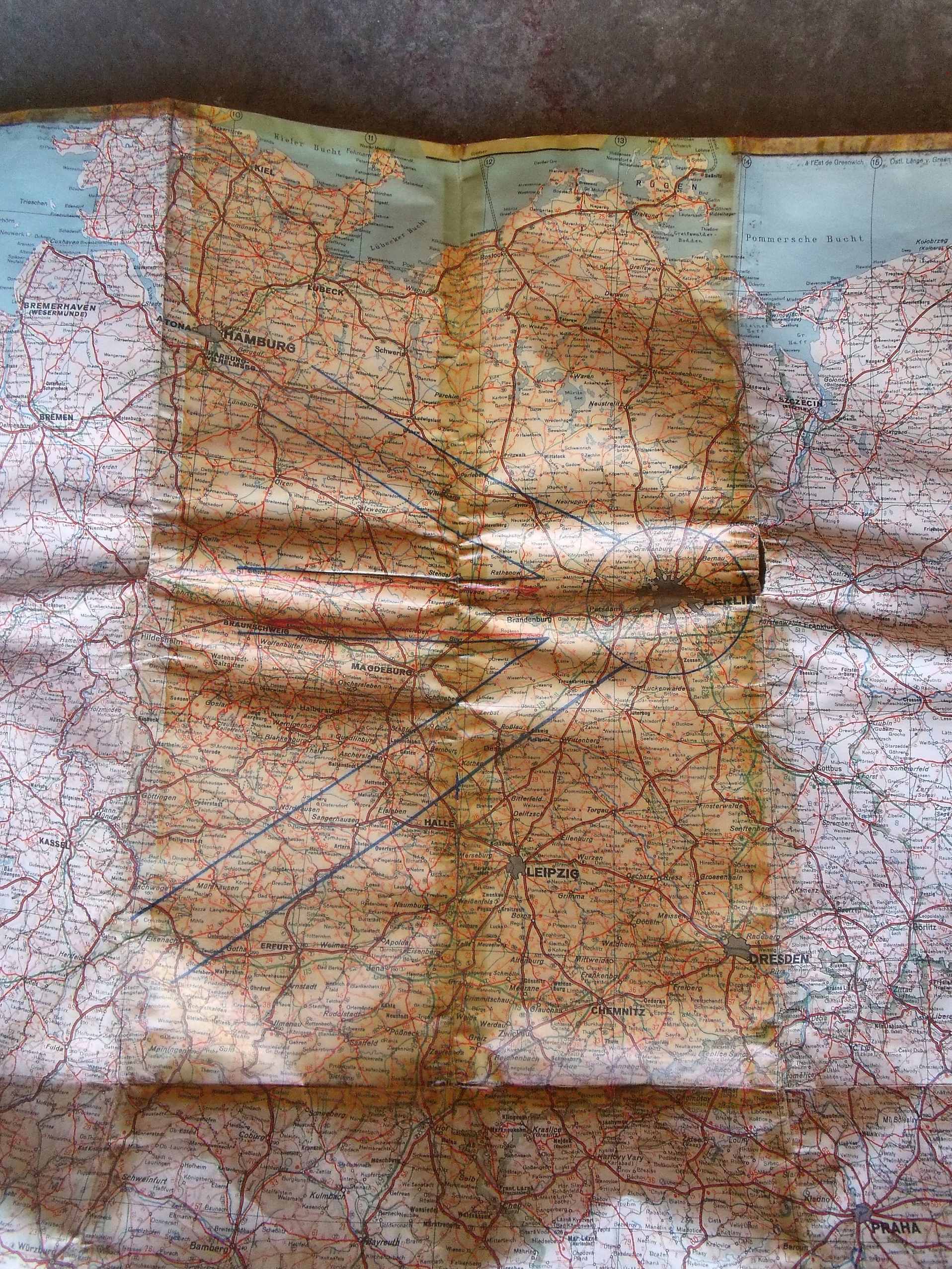 Ariege : rentrée du jour carte aérienne couloir aérien ( blocus de BERLIN) 00211