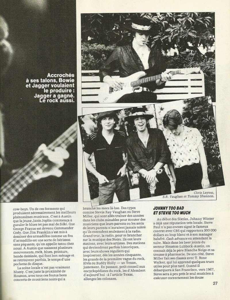 Stevie Ray Vaughan "Guitare Magazine" Septembre 1982 Num25c15