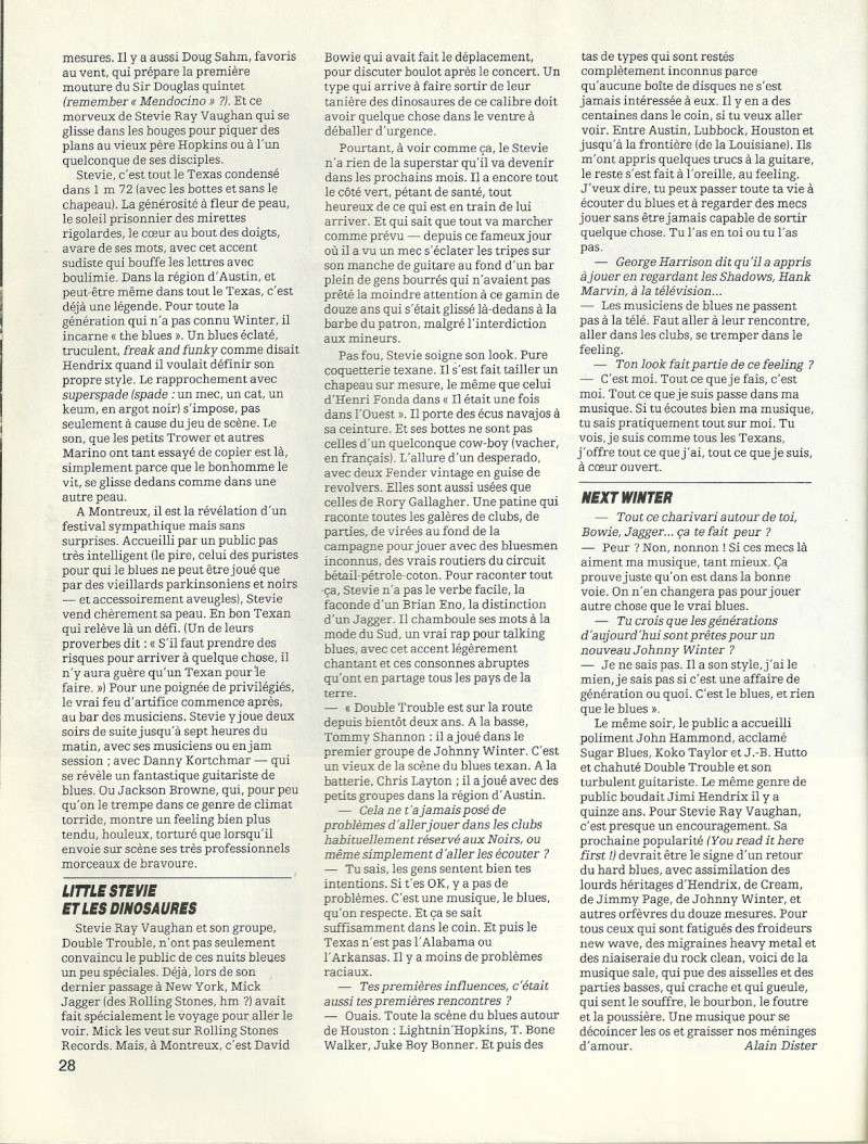 Stevie Ray Vaughan "Guitare Magazine" Septembre 1982 Num25c16