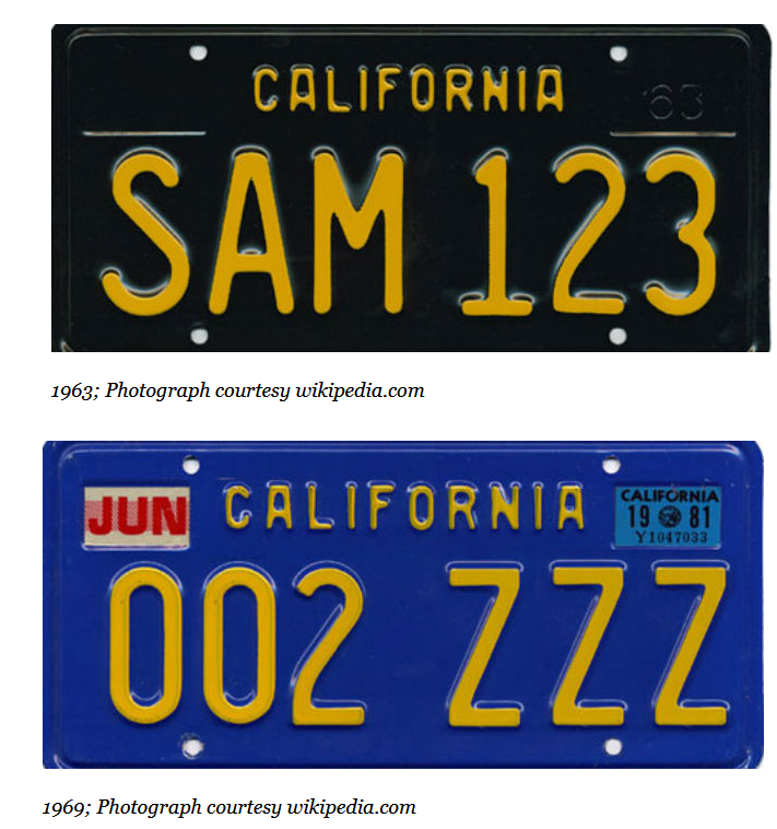 restoring an original CA blue and yellow license plate..   need correct paint Fromla10