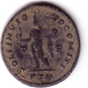 Nummus o follis de Constantino I. SOLI INVICTO COMITI para comparar con el tuyo.  Nov05011