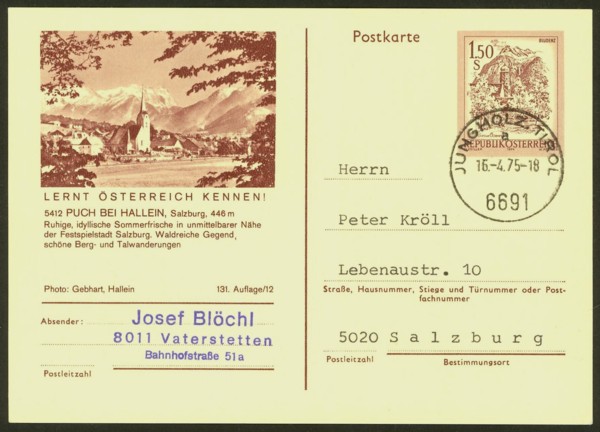 Ganzsachen - Ganzsachen mit Wertstempel "Schönes Österreich" P_440_14