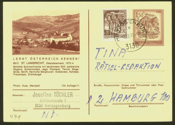 Österreich - Ganzsachen mit Wertstempel "Schönes Österreich" P_441_26