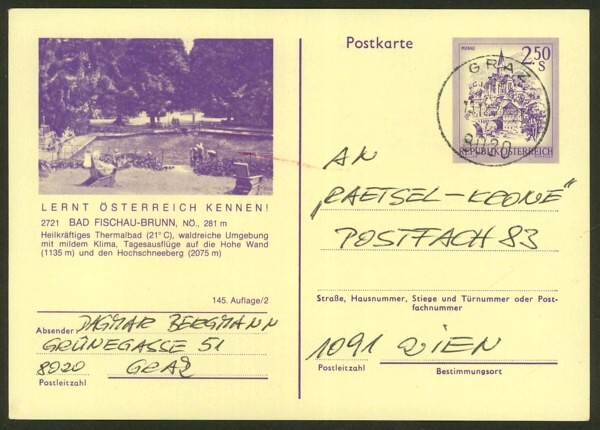 österreich - Ganzsachen mit Wertstempel "Schönes Österreich" P_446_56