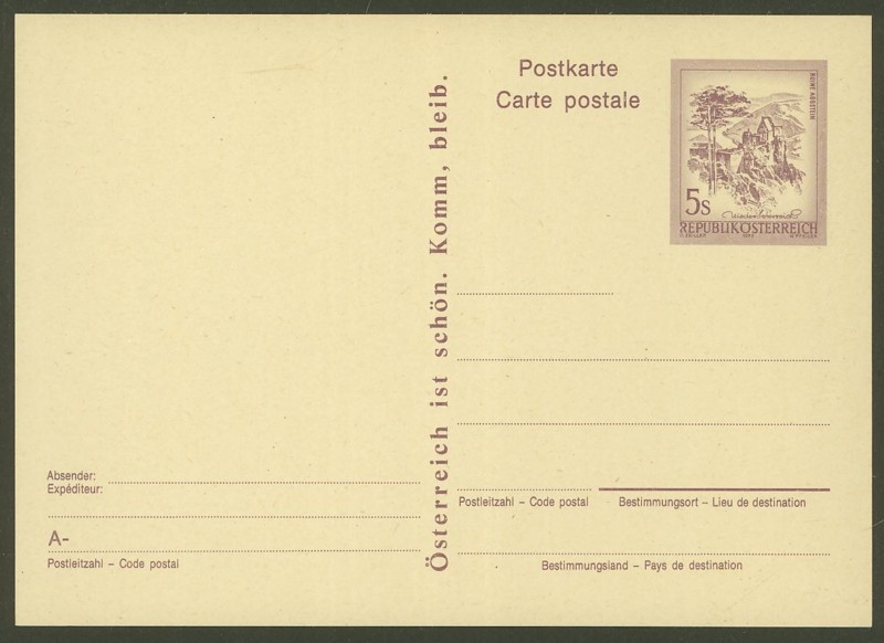 Ganzsachen - Ganzsachen mit Wertstempel "Schönes Österreich" P_462_10