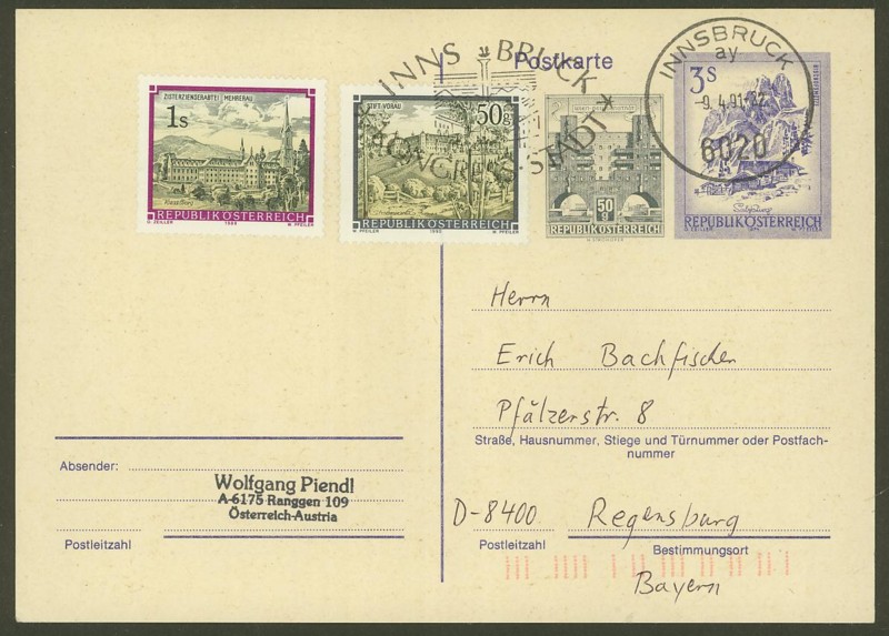 österreich - Ganzsachen mit Wertstempel "Schönes Österreich" P_465_11