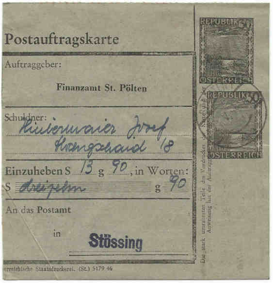 Postaufträge der Finanzämter Postau11