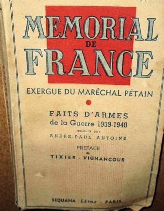 Mémorial de France, Faits d'armes 1940, André-Paul Antoine Faits_10