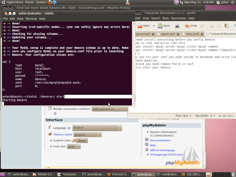 Guide install Denora on ubuntu Screen45