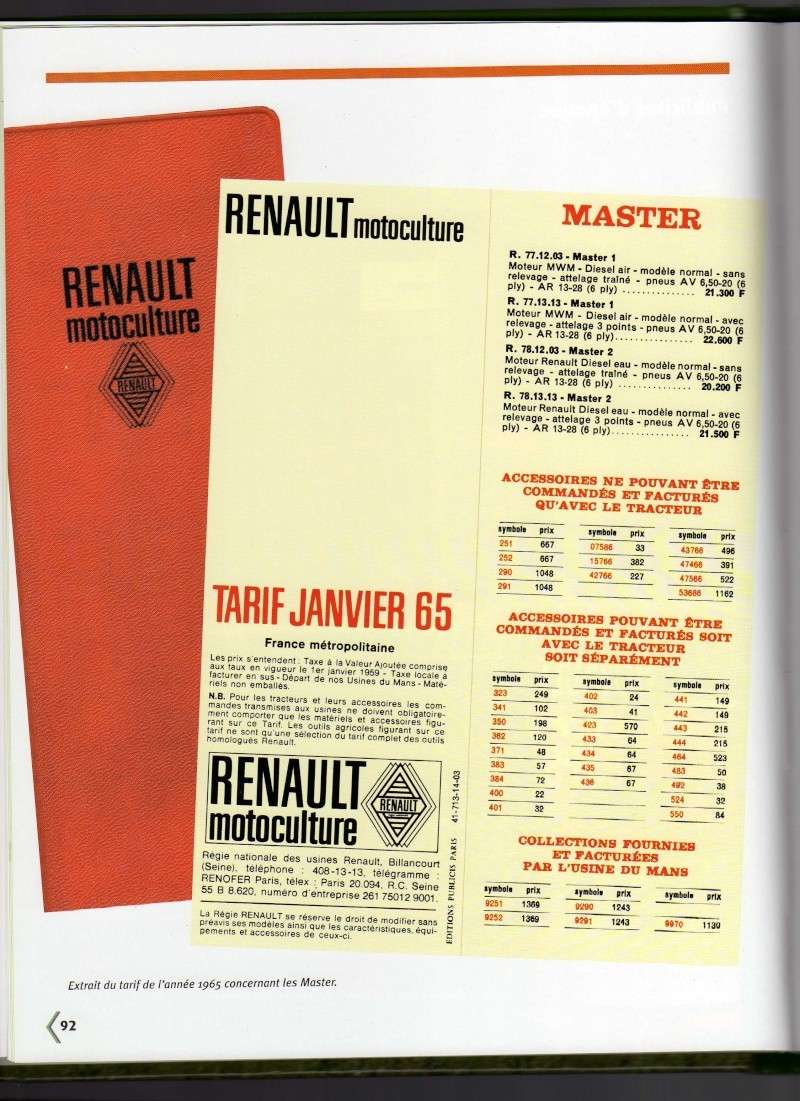Tracteurs Renault 385 & Master ( 1963-1970 ) . Master21