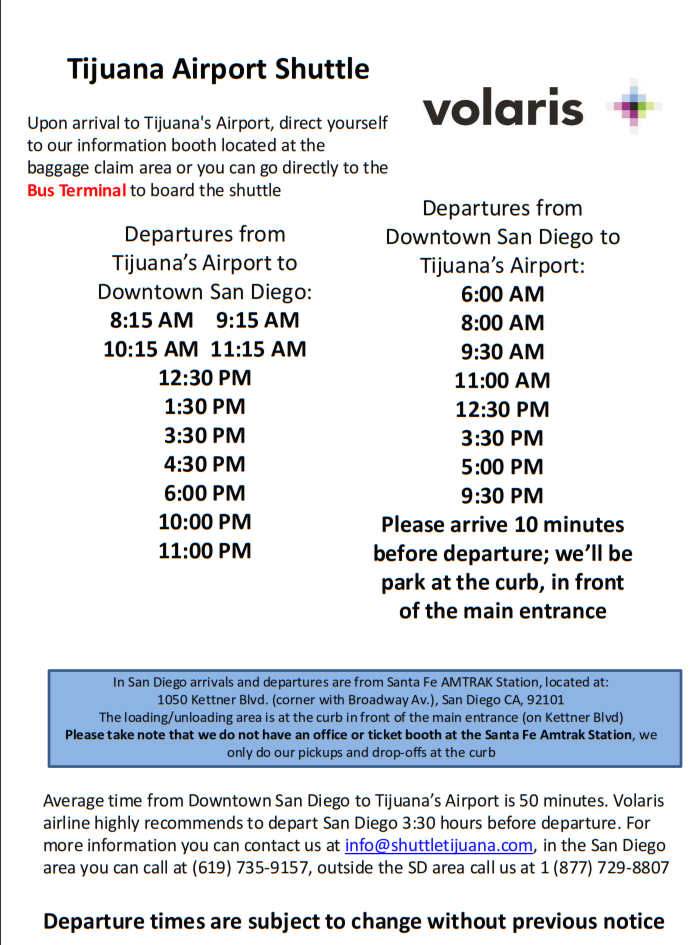 Tijuana airport lounge, transportation to from USA TIJ Bus_vo10