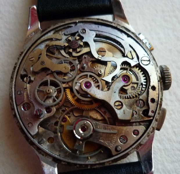 ancienne montre chronographe UTI made in Suisse air France logo crevette Angelu11