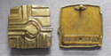 2 art nouveau (?) buckles, brass, marked with "ges.gesch" 20240330