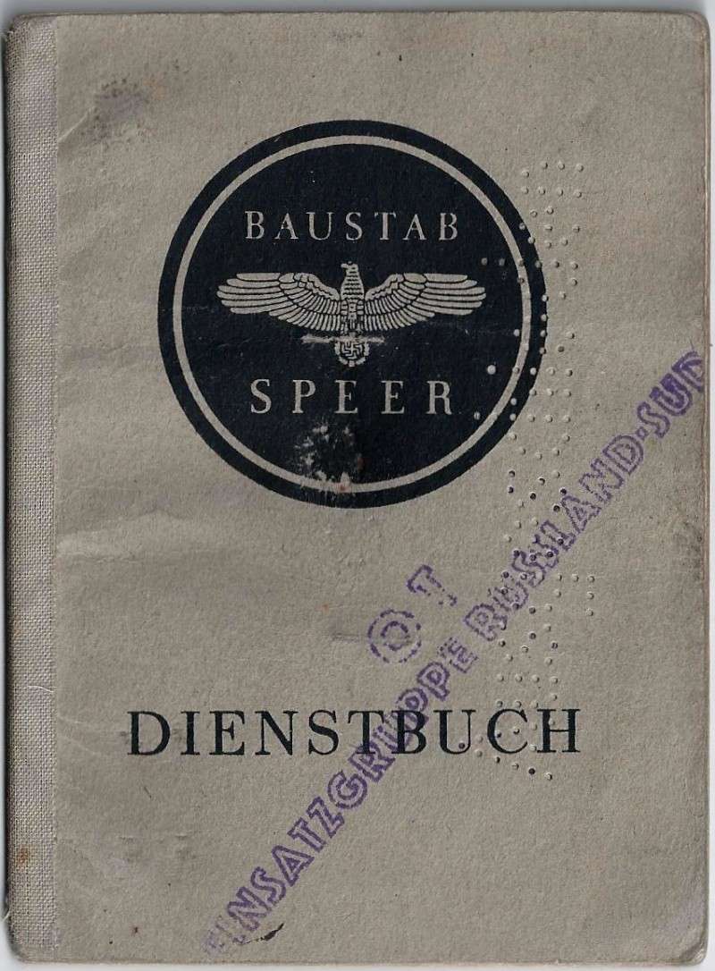"Dienstbuch Baustab Speer O.T Einsatzgruppe Russland Süd" 147