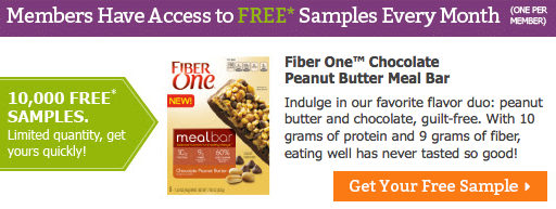  FREE Fiber One Chocolate Peanut Butter Meal Bar sample Screen68