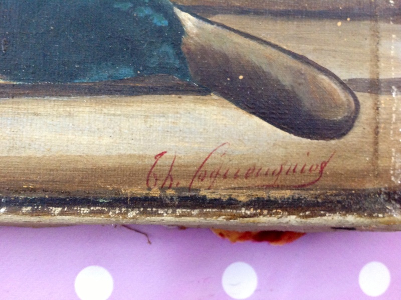 Ancienne huile sur toile nature morte faisan chasse XIXème signature a identifier  Image12